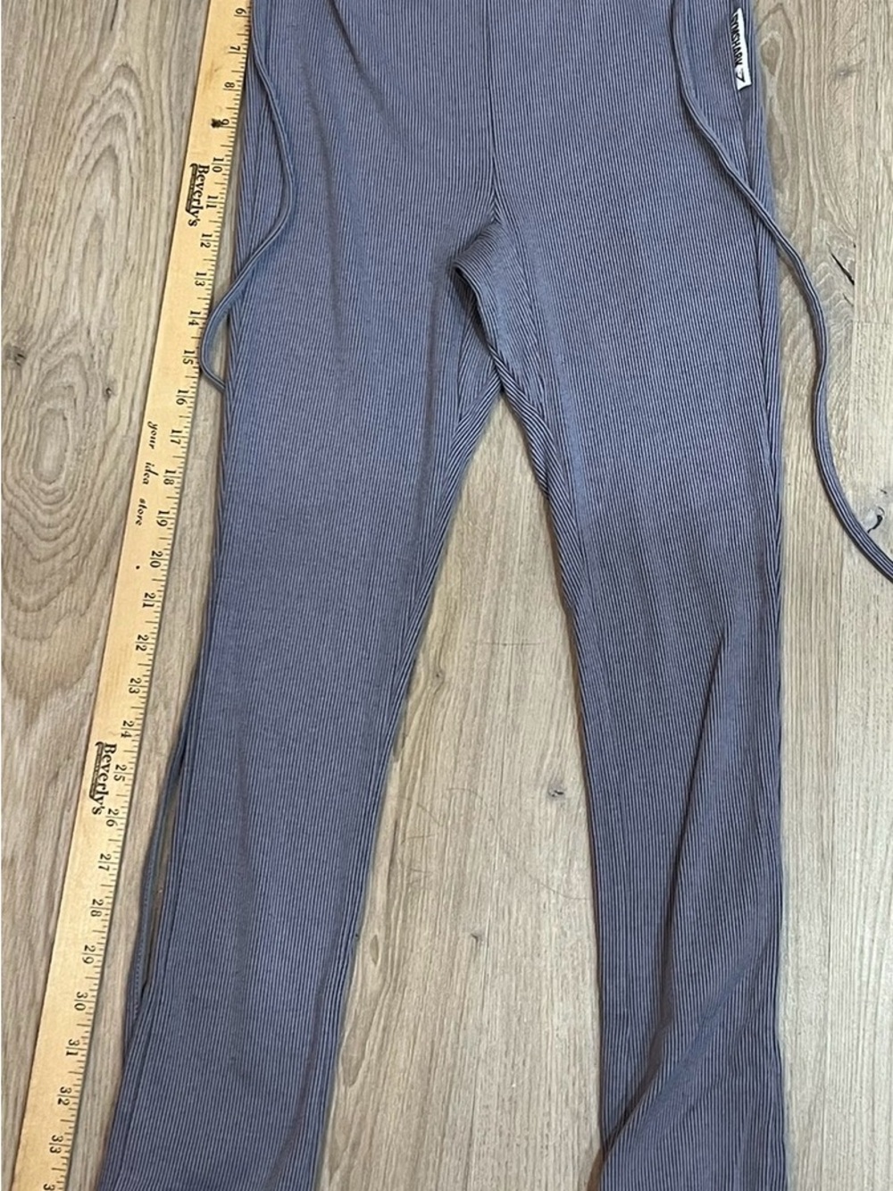 Gymshark Kids Ribbed Drawstring Leggings - Charcoal Gray